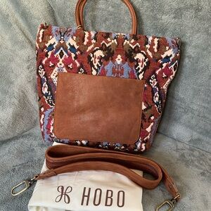 NWT $398 HOBO damask woven pattern leather bag